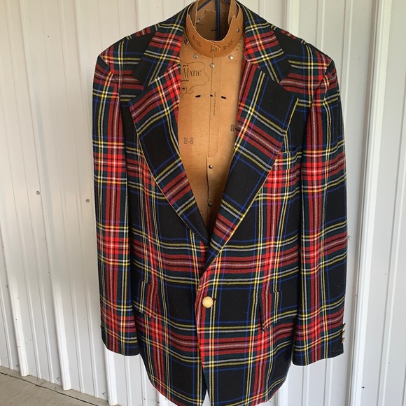 John Pomer Other - Tartan plaid suit jacket vintage